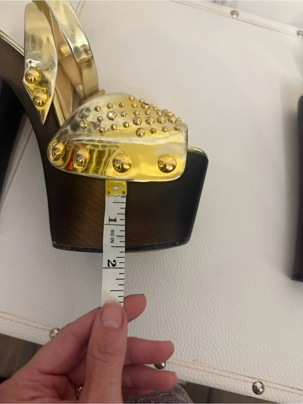 Giuseppe Zanotti Gold Metallic Wooden Platform Heel Sandals Super RARE!